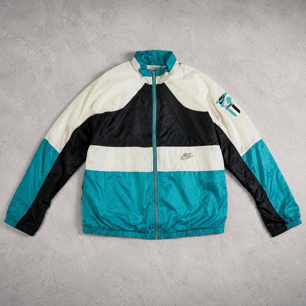 Vintage‎ Nike International Track Jacket Colorblock Windbreaker Grey Tag